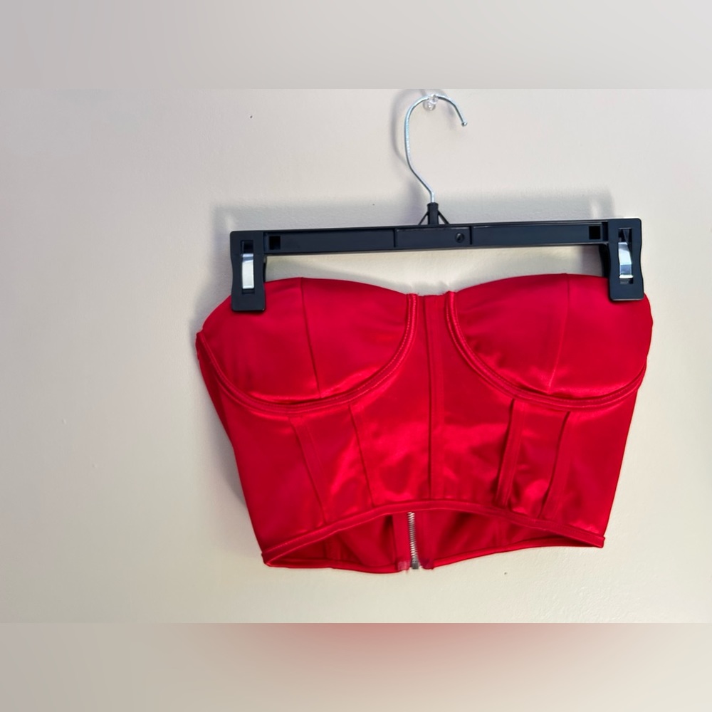 Red satin corset